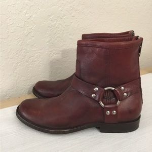 Frye Phillip Harness Leather Ankle Boots Sz.6B